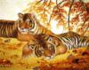 Схема вышивки «Осень и тигры»