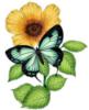 Схема вышивки «Бабочка на цветах 2»
