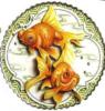 Схема вышивки «Золотые рыбки в круге»