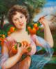 Схема вышивки «Дама с персиками»