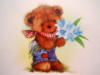 Медвежонок с голубыми цветами: оригинал