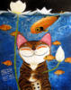 Схема вышивки «Кошка и золотые рыбки»