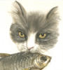 Схема вышивки «Кот с рыбкой»