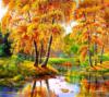 Осенний пейзаж берёзовой рощи: оригинал