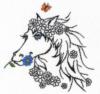 Схема вышивки «Лошадка и цветы»