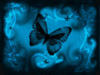 Схема вышивки «синяя бабочка подушка, картинка»