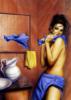 Схема вышивки «Девушка в ванной комнате»