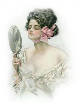 Девушка с зеркалом, картина, девушка