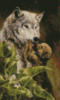 Схема вышивки «Волчица с детёнышем»