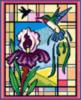 Схема вышивки «Колибри и цветок ириса»