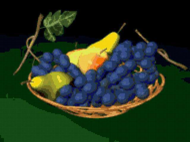 , натюрморт, фрукты, виноград