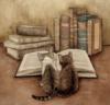Схема вышивки «Котята тоже читают книги»