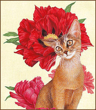 , animals, cats, flowers