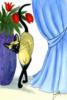 Схема вышивки «Сиамская кошка и тюльпаны»