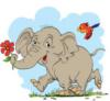 Весёлый слонёнок с цветочком): оригинал