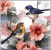 Птички певчие в цветах: оригинал