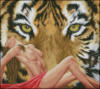 Схема вышивки «Тигр и девушка»
