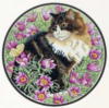 Схема вышивки «Кот среди цветов»