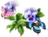 Схема вышивки «Фиалки и бабочки»