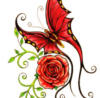 Схема вышивки «Подушка Бабочка и Роза»