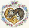 Схема вышивки «Котята в сердечке»