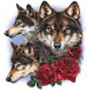 Схема вышивки «Волки и розы»