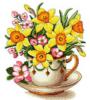 Схема вышивки «Чашка с цветами»