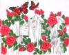 Схема вышивки «Розы на заборе»