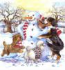 Схема вышивки «Зимние собачьи радости»