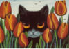 Схема вышивки «Котик в тюльпанах»