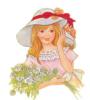 Схема вышивки «Девочка с букетом роз»
