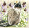 Схема вышивки «Кот и бабочки»