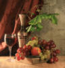Схема вышивки «Натюрморт виноград и персики»