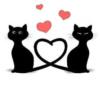 Схема вышивки «Влюбленные кошки»
