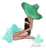 Схема вышивки «Девушка в зеленой шляпе»