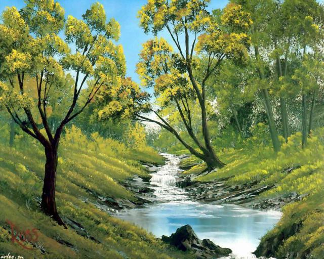 BOB ROSS, пейзаж, природа