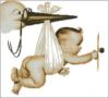 Схема вышивки «Аист, принесший ребенка»