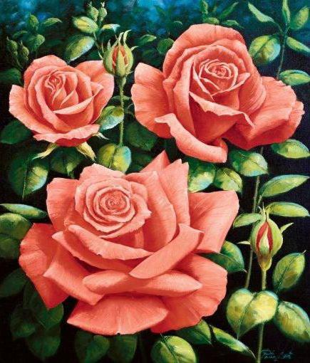 Прекрасная роза, картина, розовые цветы, роза