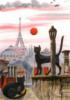 Схема вышивки «Париж и кошки»
