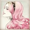 Схема вышивки «Девушка с розовыми волосами»