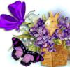 Схема вышивки «Зайчонок и бабочки»