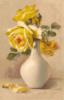 Схема вышивки «Желтые розы в белой вазе»