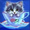 Схема вышивки «Котёнок в чайной чашке»