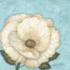 Белый цветок на голубом фоне: оригинал