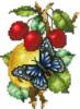 Схема вышивки «Бабочка и фрукты»