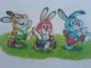 Схема вышивки «Веселые кролики»